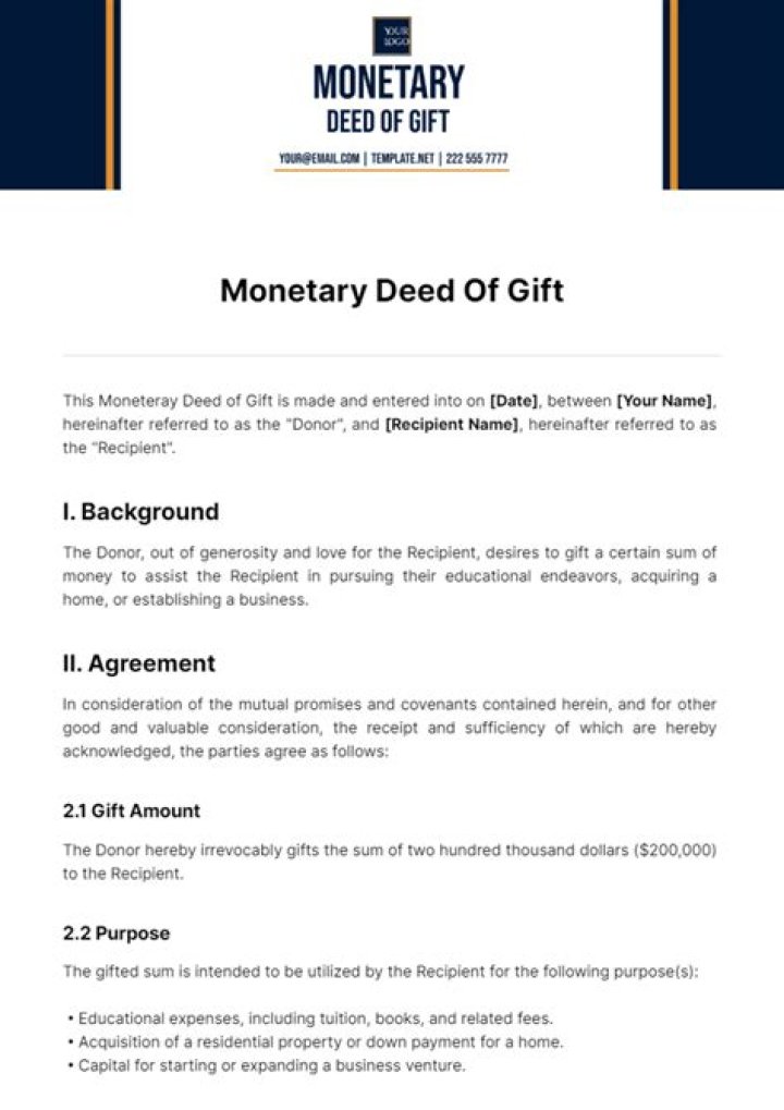 Can a monetary gift be taxed?