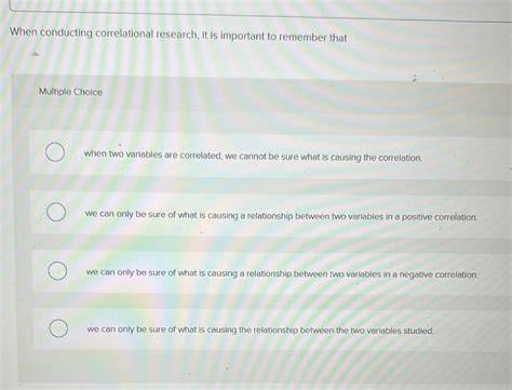 When conducting correlational research it is important to remember that?