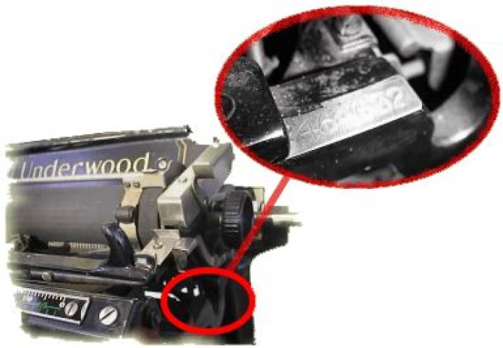Where is underwood typewriter serial number?